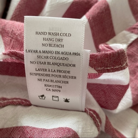 Rails Val Dali Red White Striped Tie Front Button Down Shirt, Small - Picture 13 of 15